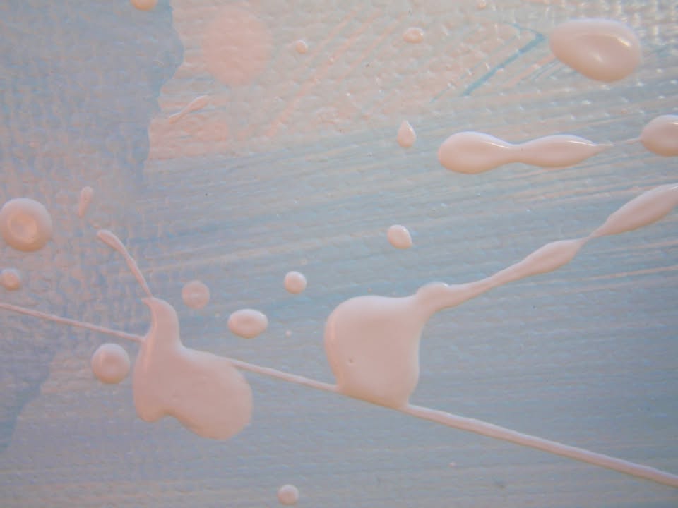 Artistic depiction of grasses swaying in the wind with a blue sky on 150 cm by 100 cm stretched canvas - detail 4
