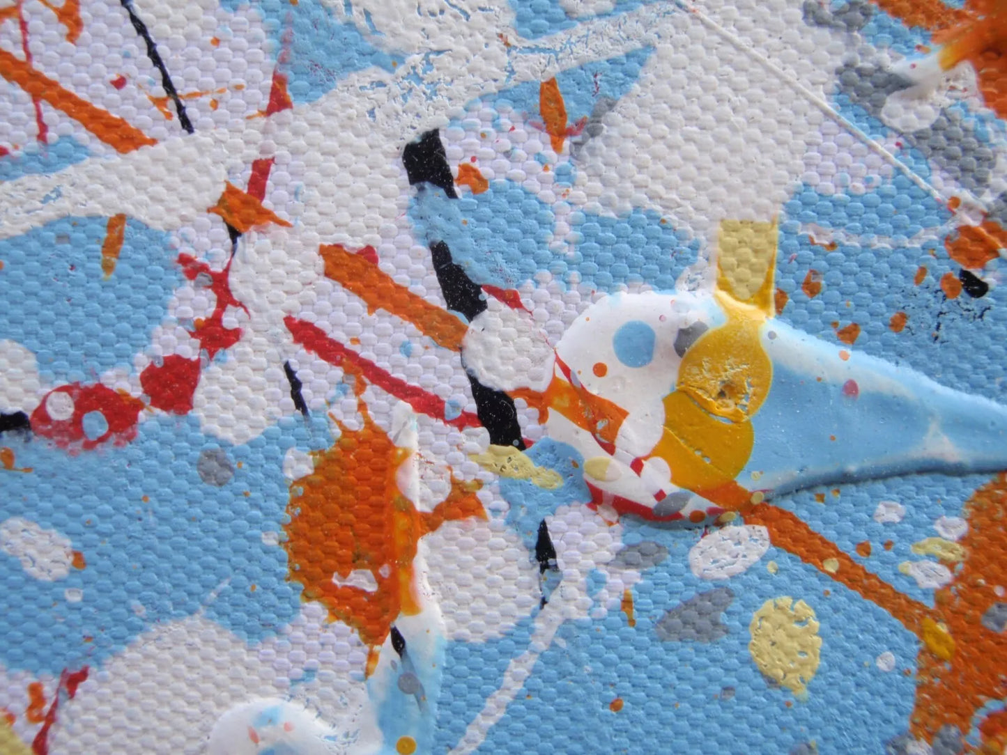 244 cm by 112 cm abstract wall art decor painting on un-stretched canvas - detail 2