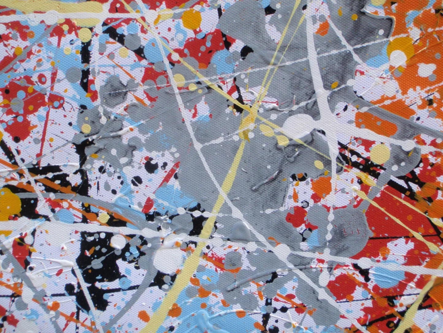 244 cm by 112 cm abstract wall art decor painting on un-stretched canvas - detail 3
