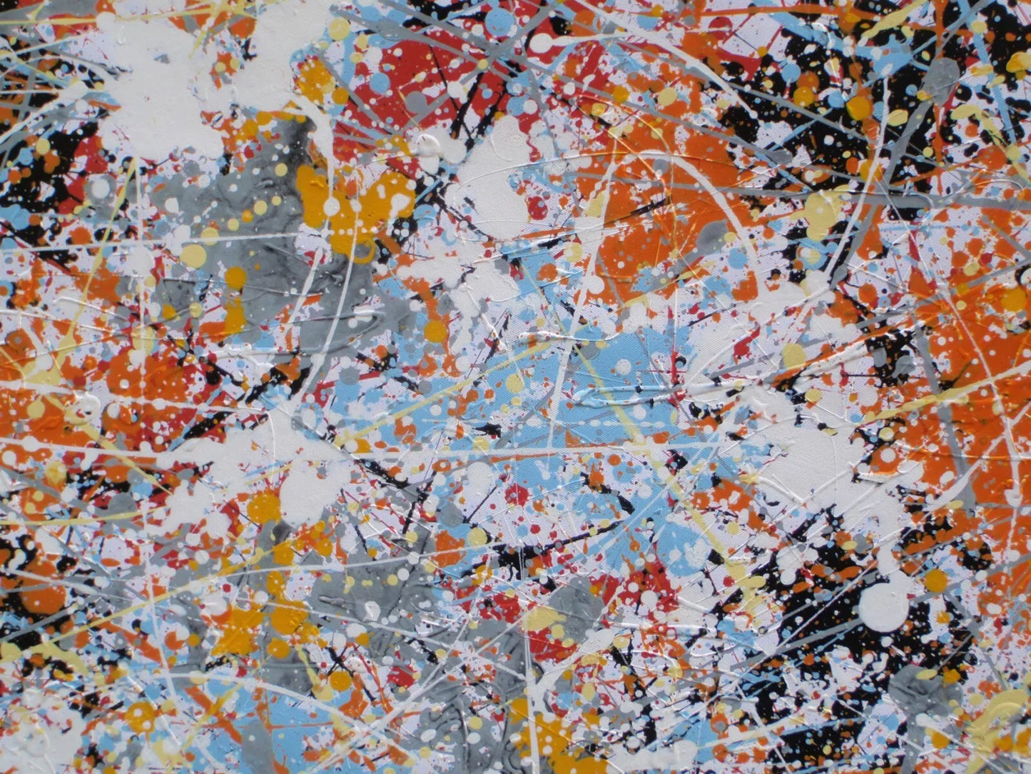 244 cm by 112 cm abstract wall art decor painting on un-stretched canvas - detail 4