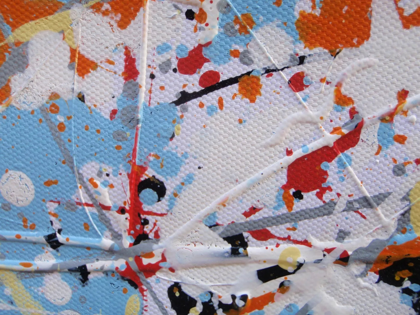 244 cm by 112 cm abstract wall art decor painting on un-stretched canvas - detail 5