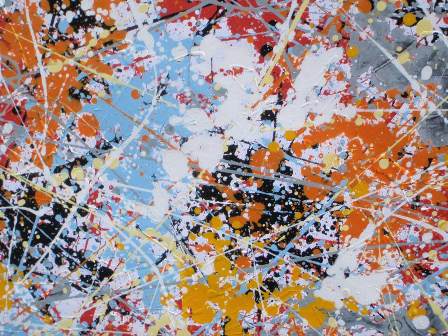 244 cm by 112 cm abstract wall art decor painting on un-stretched canvas - detail 7