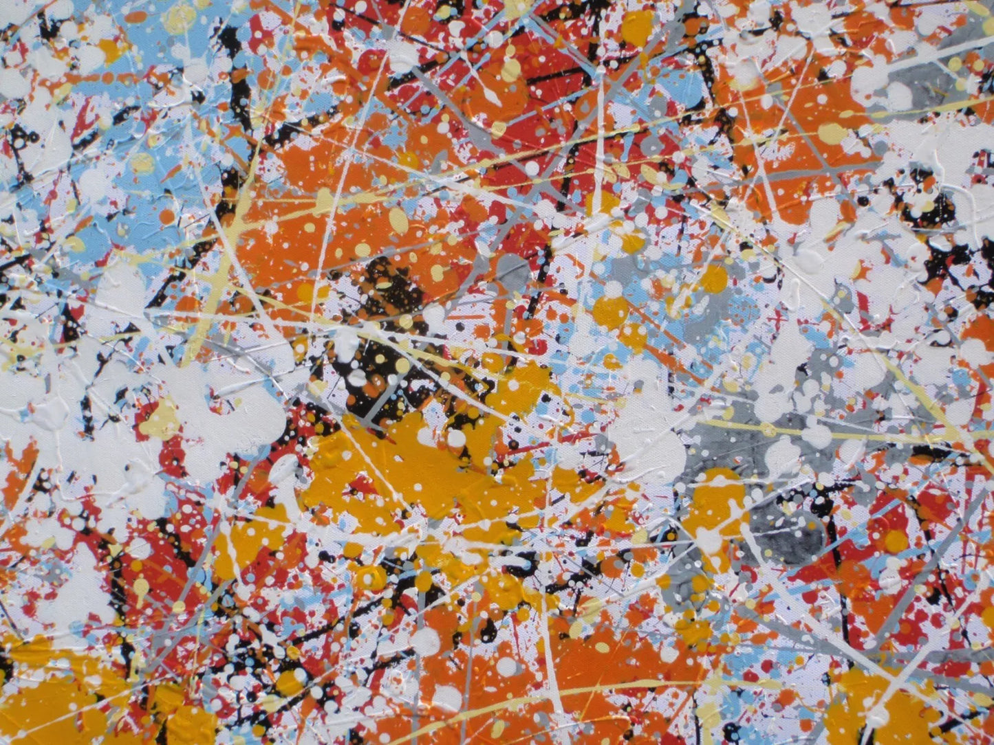 244 cm by 112 cm abstract wall art decor painting on un-stretched canvas - detail 8