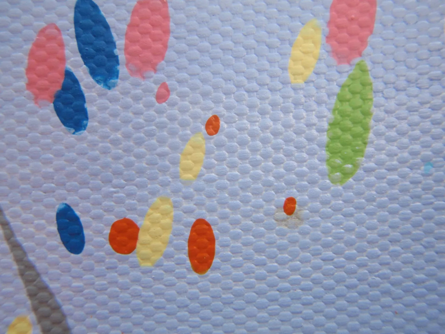 244 cm by 112 cm huge original grass meadow painting on an un-stretched canvas - detail