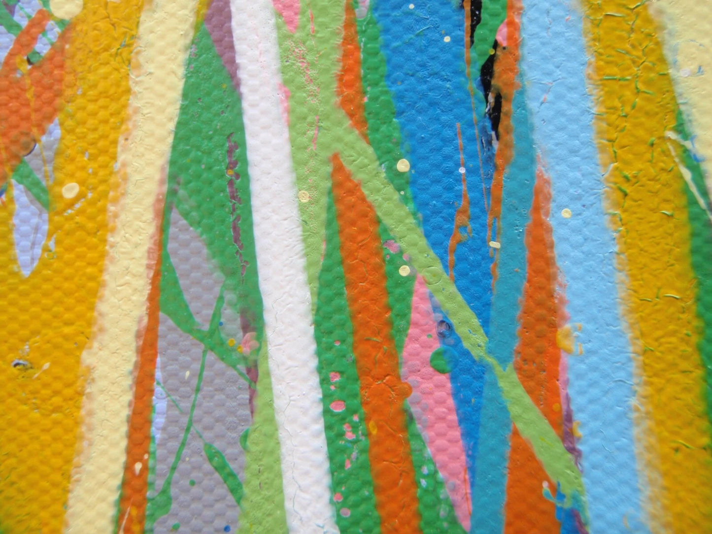 Close-up of colorful textured fabric with multicolour pattern - painting detail