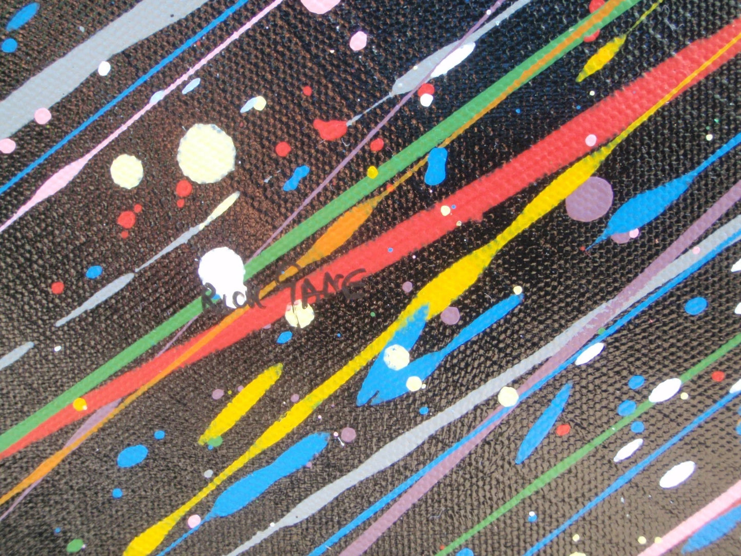 Original Very Big Blue Star 160x112cm Canvas Painting - Large Modern Abstract Wall Art Sun - detail 1