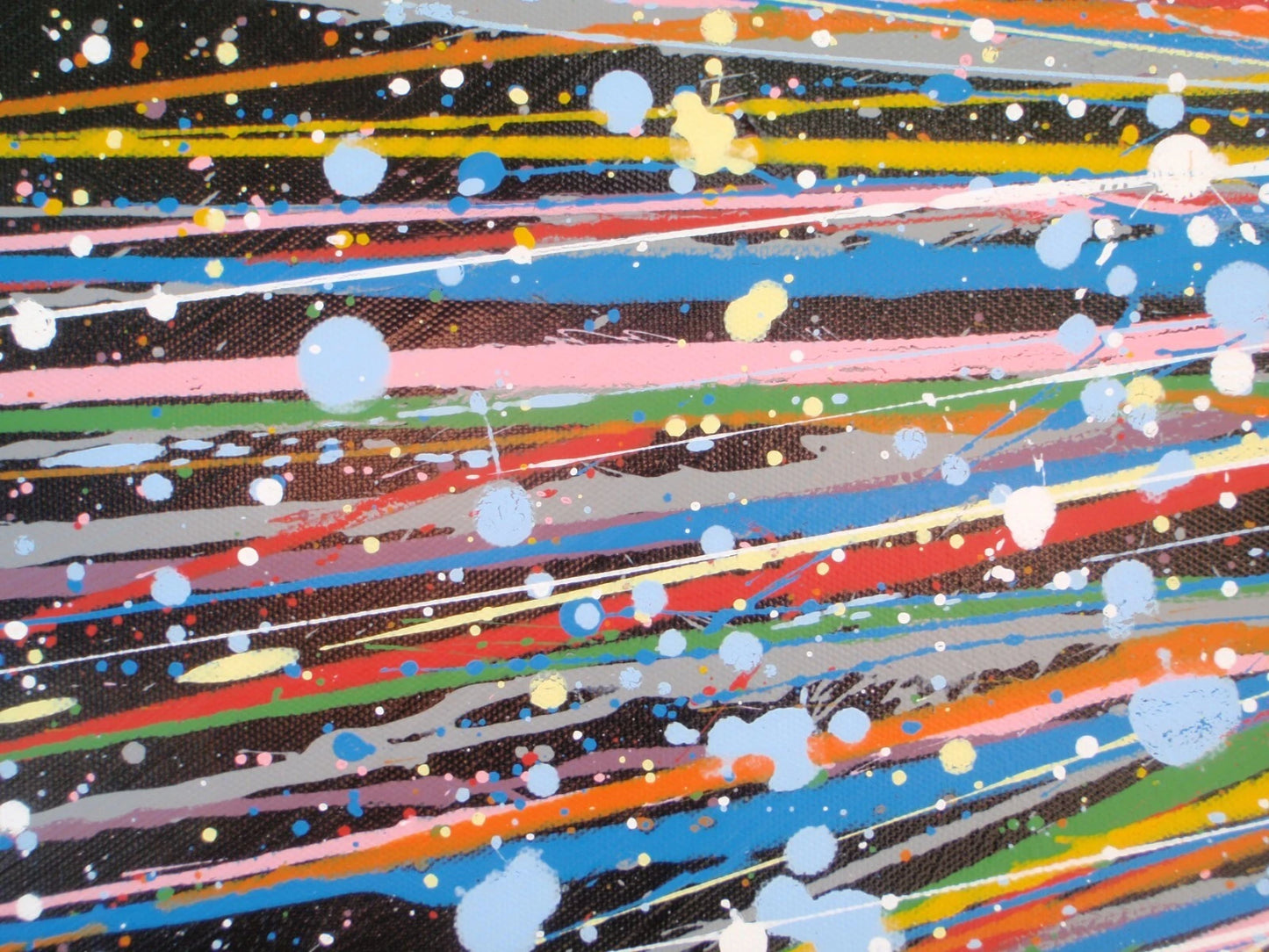Original Very Big Blue Star 160x112cm Canvas Painting - Large Modern Abstract Wall Art Sun - detail 2
