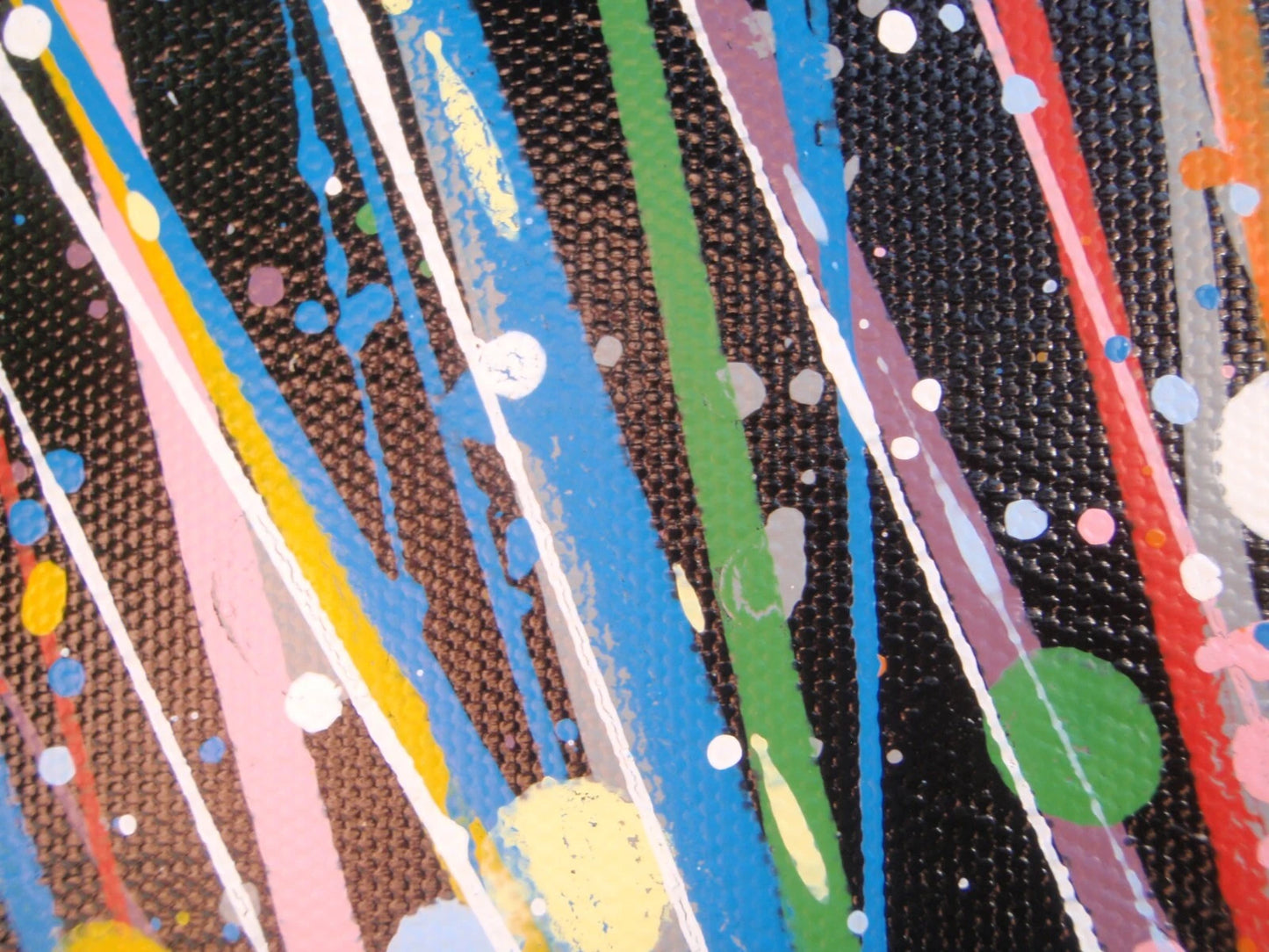 Original Very Big Blue Star 160x112cm Canvas Painting - Large Modern Abstract Wall Art Sun - detail 3