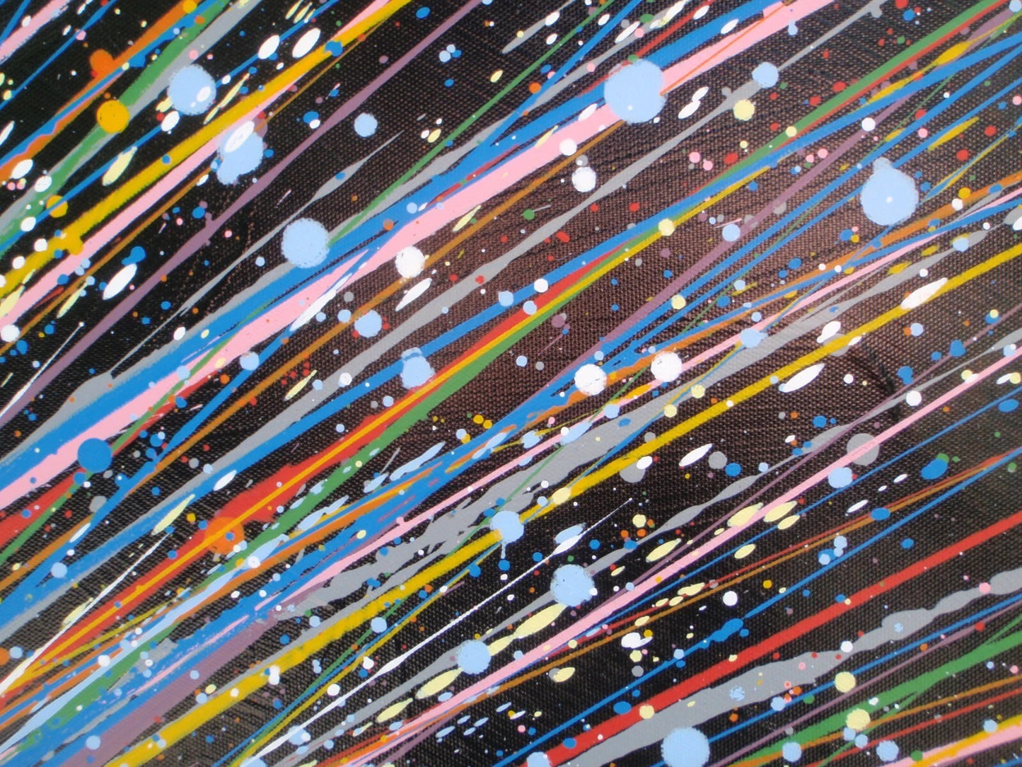 Original Very Big Blue Star 160x112cm Canvas Painting - Large Modern Abstract Wall Art Sun - detail 6