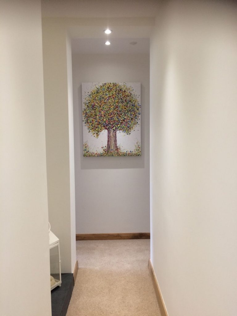 Customer showcase photo for Rich Gane Art showing my tree painting with a portrait orientation canvas