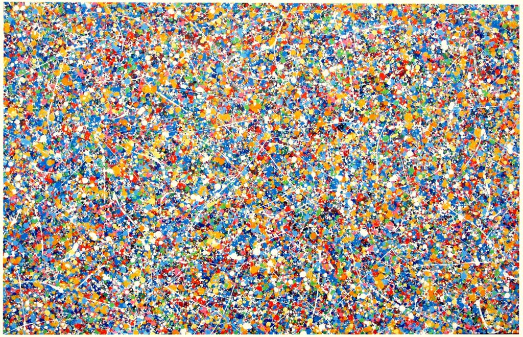 Really big hand painted one of a kind dot and spot painting by Rich Gane
