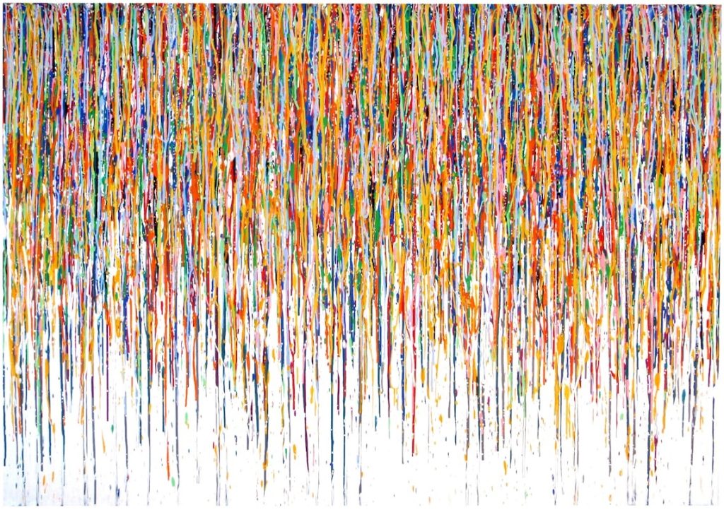 Vertical drips and stripes abstract canvas Vertical drip modern art abstract lines and stripes extra large canvas wall art painting