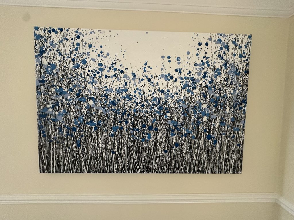 Customer showcase photo of my 135 cm by 95 cm abstract flower painting