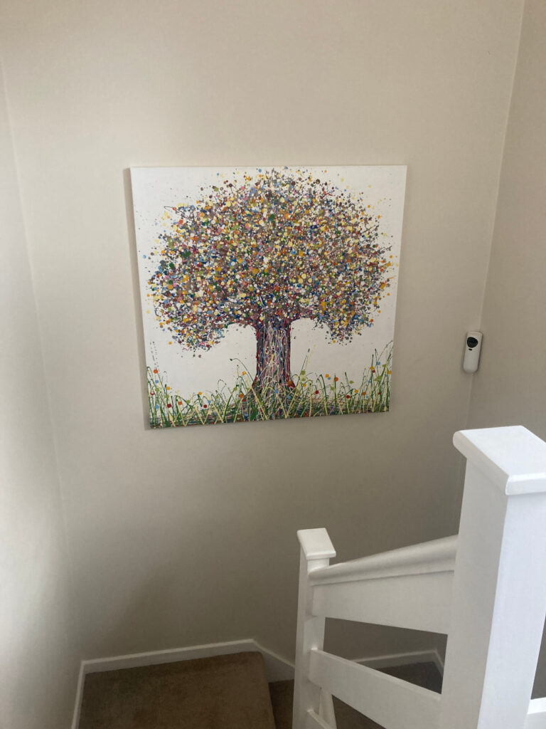 100 cm by 100 cm tree painting Customer showcase photo of my custom tree painting on a stretched canvas