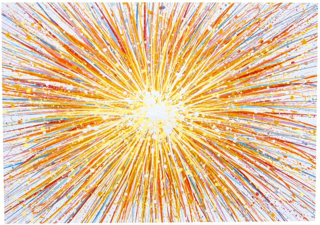 Commissioned Yellow and Gold Starburst Painting