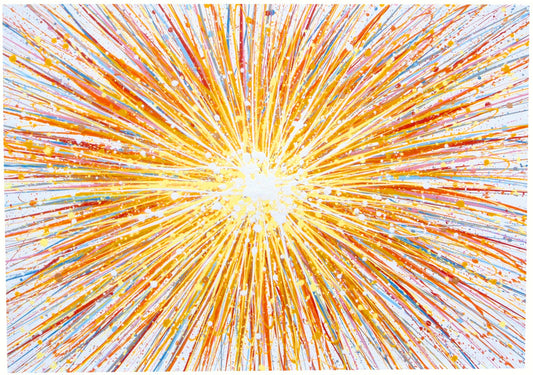 Commissioned Yellow and Gold Starburst Painting