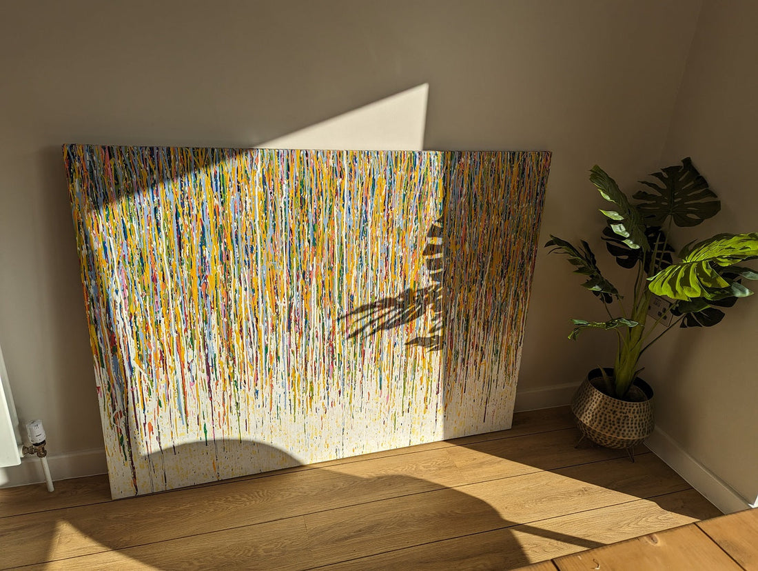 160 cm x 112 cm Vertical Drip Painting