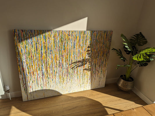 160 cm x 112 cm Vertical Drip Painting