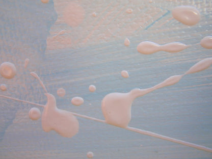 Artistic depiction of grasses swaying in the wind with a blue sky on 150 cm by 100 cm stretched canvas - detail 4