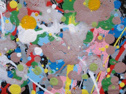 Pale brown and yellow modern art tree painting on huge 150 cm by 100 cm canvas - detail