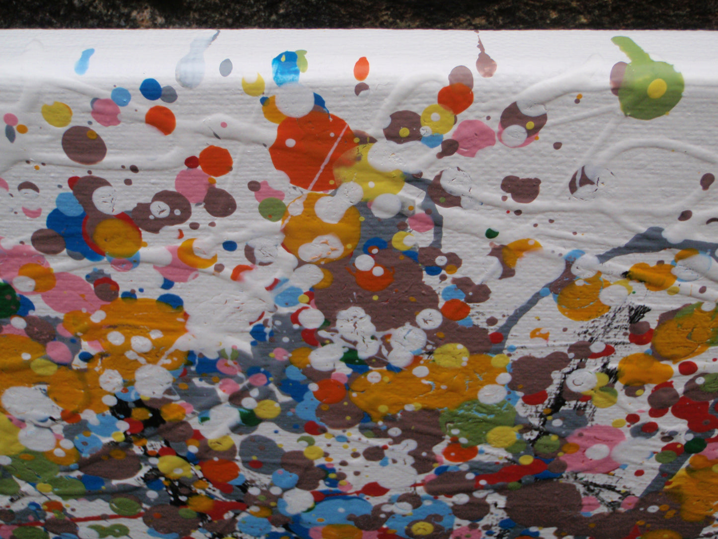 Pale brown and yellow modern art tree painting on huge 150 cm by 100 cm canvas - detail