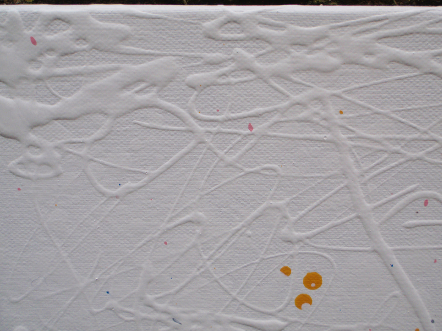Pale brown and yellow modern art tree painting on huge 150 cm by 100 cm canvas - detail