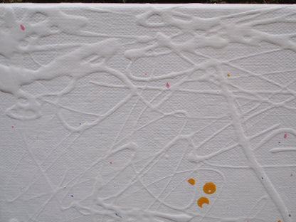 Pale brown and yellow modern art tree painting on huge 150 cm by 100 cm canvas - detail