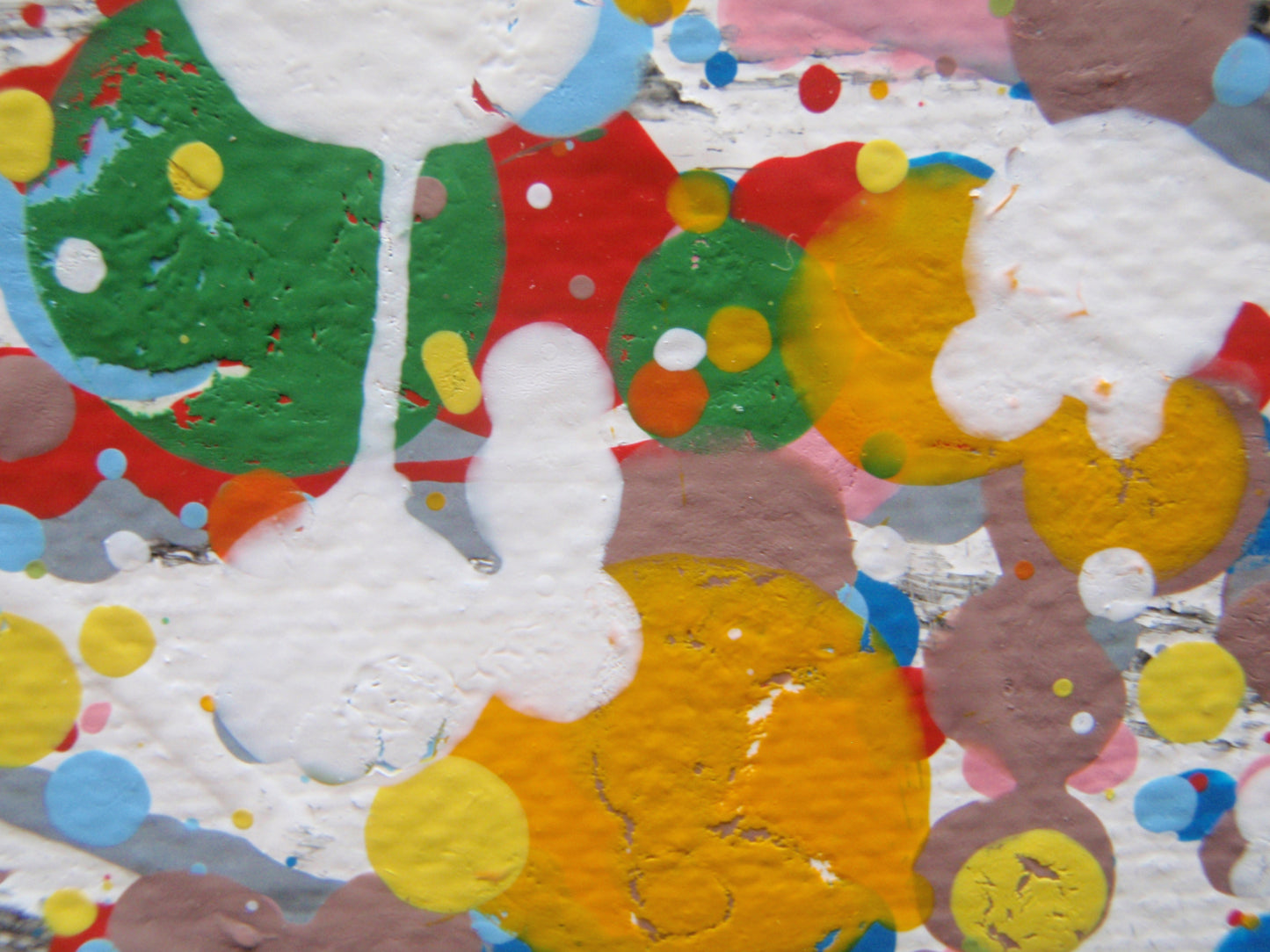 Pale brown and yellow modern art tree painting on huge 150 cm by 100 cm canvas - detail