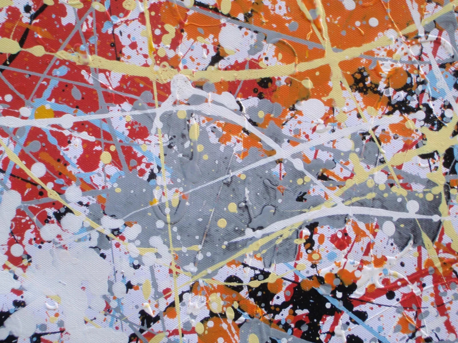 244 cm by 112 cm abstract wall art decor painting on un-stretched canvas - detail 6