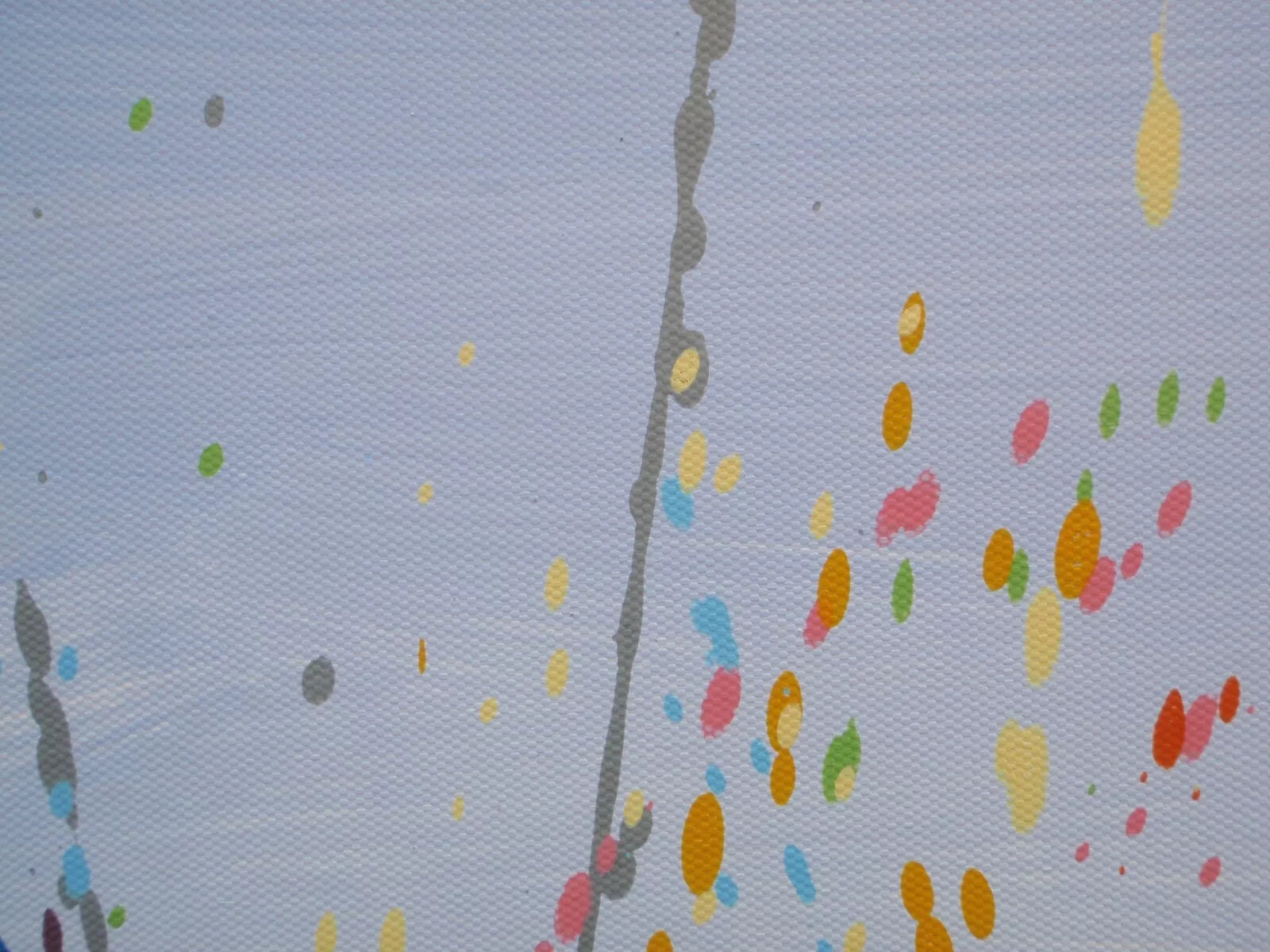 Painting close-up: Textile with colourful abstract pattern on a light blue background