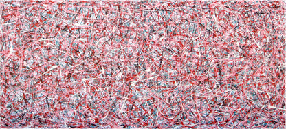 Pink Black Huge Abstract Very Big Modern Landscape Painting on 250x112cm Canvas - Full View