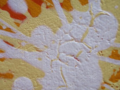 Yellow star painting on 80cm by 60cm stretched canvas - detail