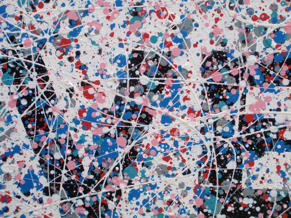 Colourful mosaic artwork with 'LOVE' spelled out on a textured background - detail