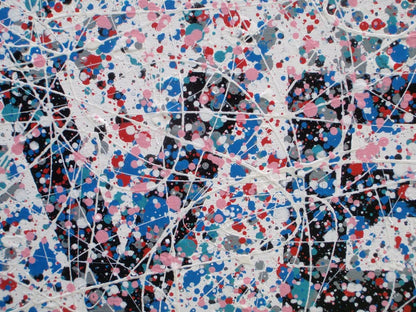 Colourful mosaic artwork with 'LOVE' spelled out on a textured background - detail