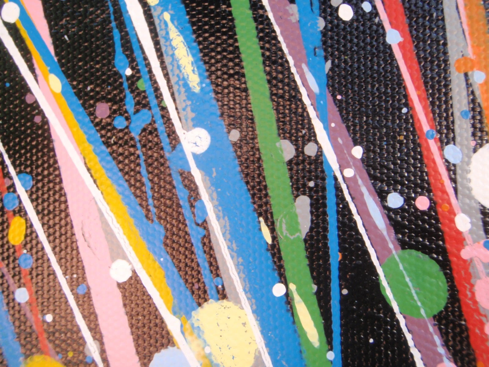 Original Very Big Blue Star 160x112cm Canvas Painting - Large Modern Abstract Wall Art Sun - detail 3