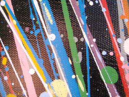 Original Very Big Blue Star 160x112cm Canvas Painting - Large Modern Abstract Wall Art Sun - detail 3
