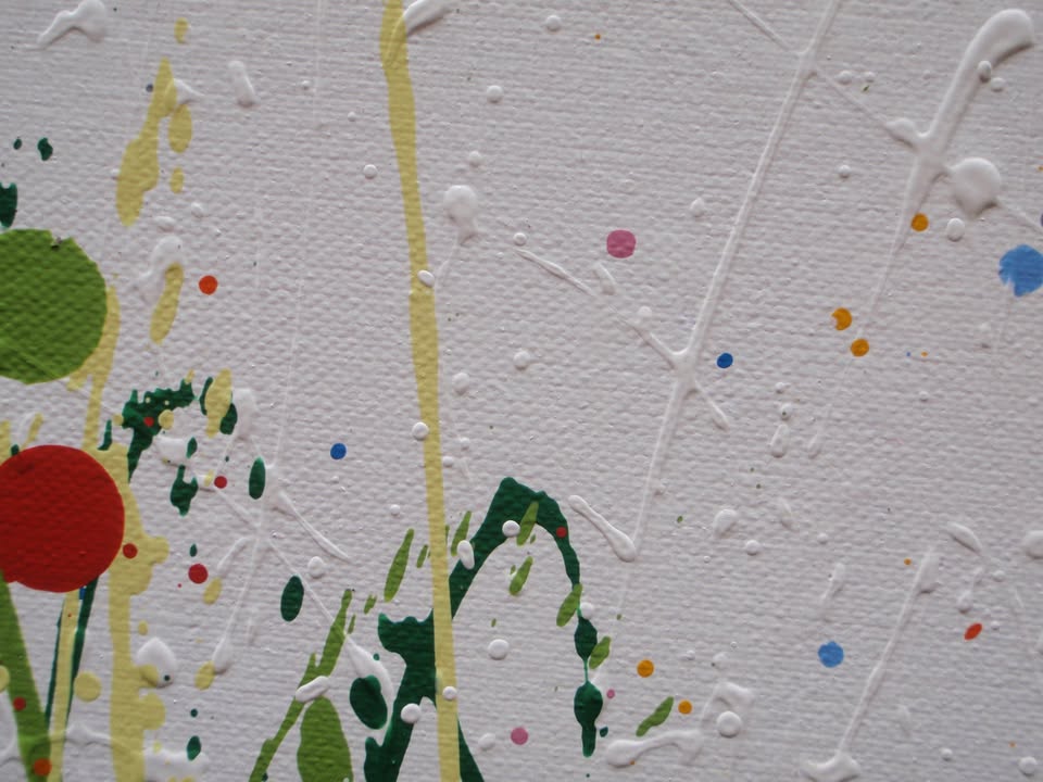 Original modern art orange tree painting on stretched 150 by 100 cm canvas - detail