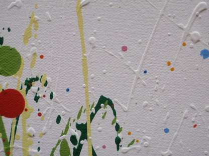 Original modern art orange tree painting on stretched 150 by 100 cm canvas - detail