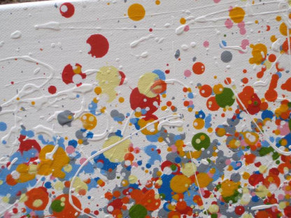 Original modern art orange tree painting on stretched 150 by 100 cm canvas - detail