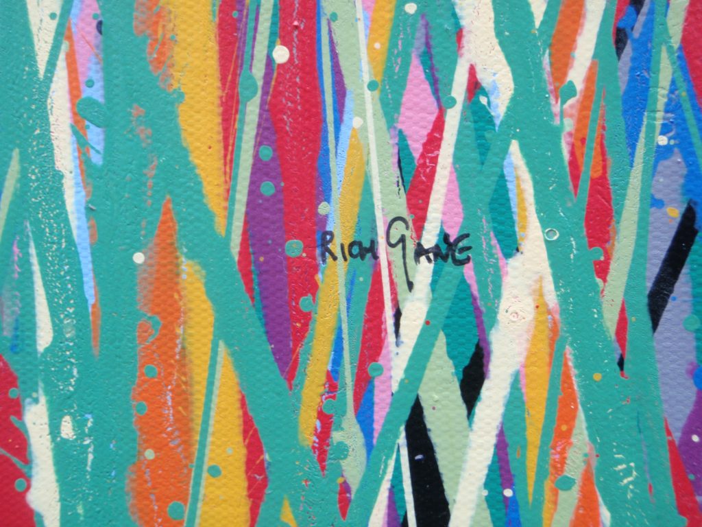 160 cm by 112 cm original abstract flower meadow painting on canvas by Rich Gane - detail 1