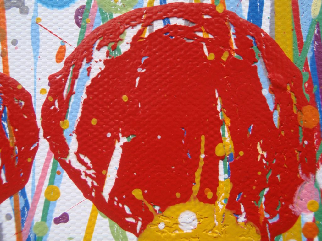 160 cm by 112 cm original abstract flower meadow painting on canvas by Rich Gane - detail 3